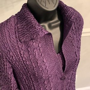 Jerry-T Purple Crinkle Cardigan & Tank Set Size S